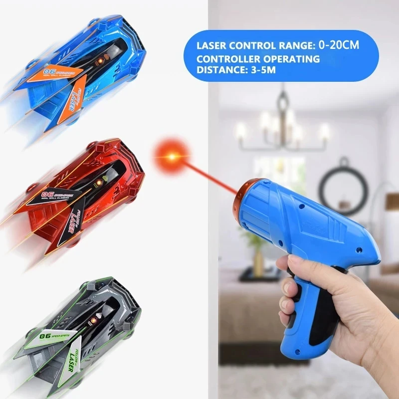 RC Car Infrared Laser Stunt Tracking Wall Ceiling Climbing Light Remote Control Drifting Car Electric Anti-gravity Car