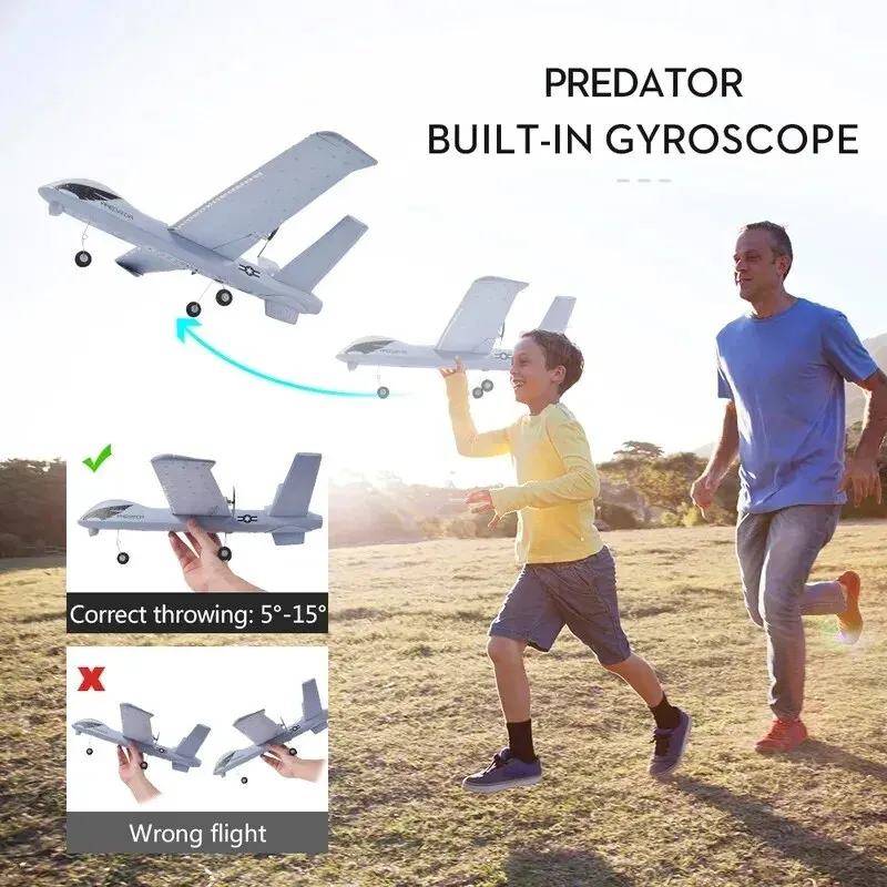 RC Glider 2.4G 2CH Hand Throwing Foam Plane With Light Aircraft Figher RC Glider 2.4G 2CH Hand Throwing Foam Plane With Light Aircraft Figher