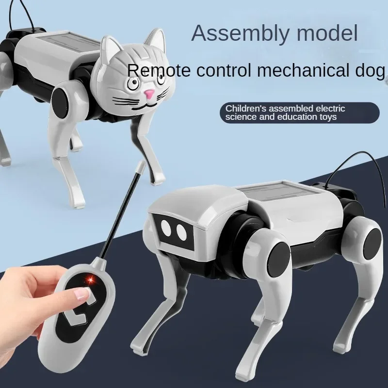 Rc Robot Children's Remote Control Mechanical Dog Toy Science Teaching Diy Assembling Model Electric Set Toys for Boys
