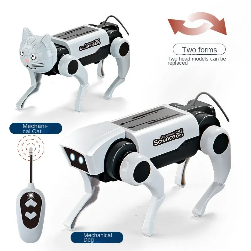 Rc Robot Children's Remote Control Mechanical Dog Toy Science Teaching Diy Assembling Model Electric Set Toys for Boys