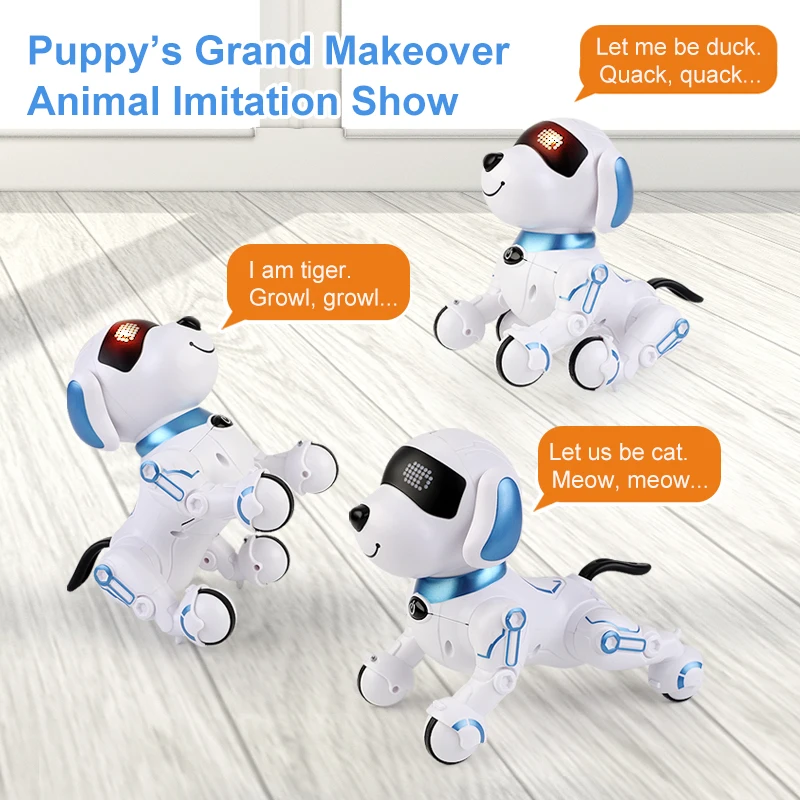 RC Robot Electronic Stunt Dog Toys Voice Command Programmable Touch-sense With Music Song Robot Dog for Children's Gifts