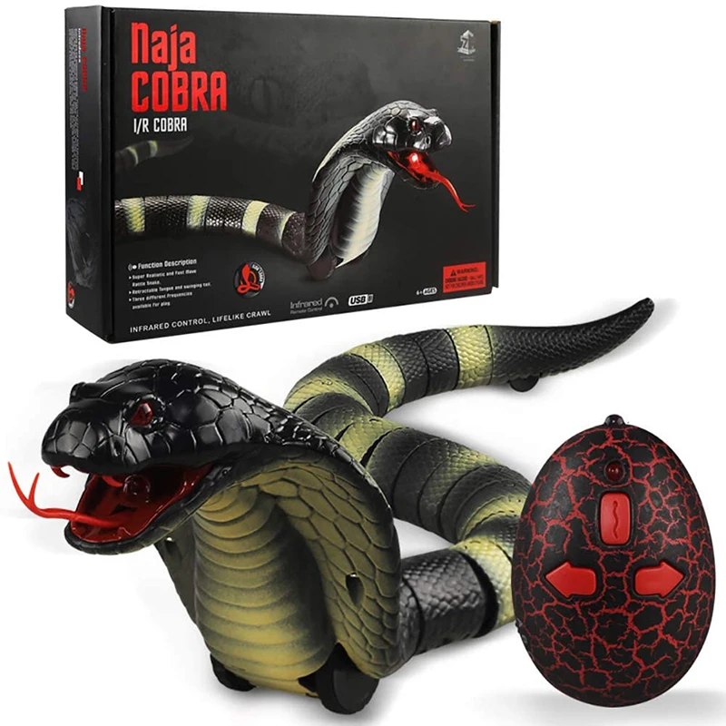 RC Snake Realistic Snake Toys Infrared Receiver Electric Simulated Animal Cobra Viper Toy Joke Trick Mischief For Kids