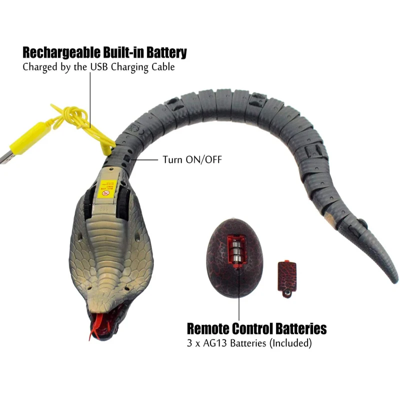 RC Snake Realistic Snake Toys Infrared Receiver Electric Simulated Animal Cobra Viper Toy Joke Trick Mischief For Kids RC Snake Realistic Snake Toys Infrared Receiver Electric Simulated Animal Cobra Viper Toy Joke Trick Mischief For Kids