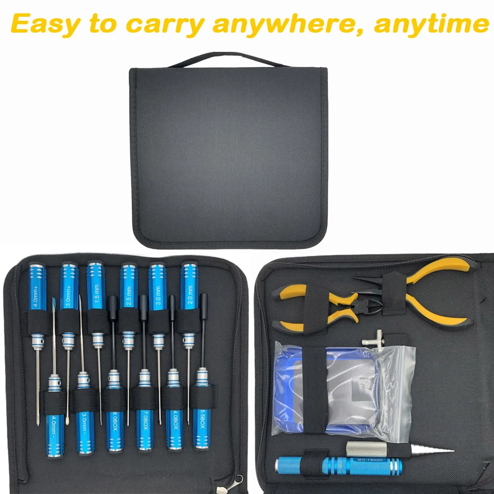 RC Tools Kits 18 in 1 Screwdriver Pliers Hex Sleeve Socket Spanner Repair Box Set for Repairing RC Airplanes Rc Car RC Tools Kits 18 in 1 Screwdriver Pliers Hex Sleeve Socket Spanner Repair Box Set for Repairing RC Airplanes Rc Car