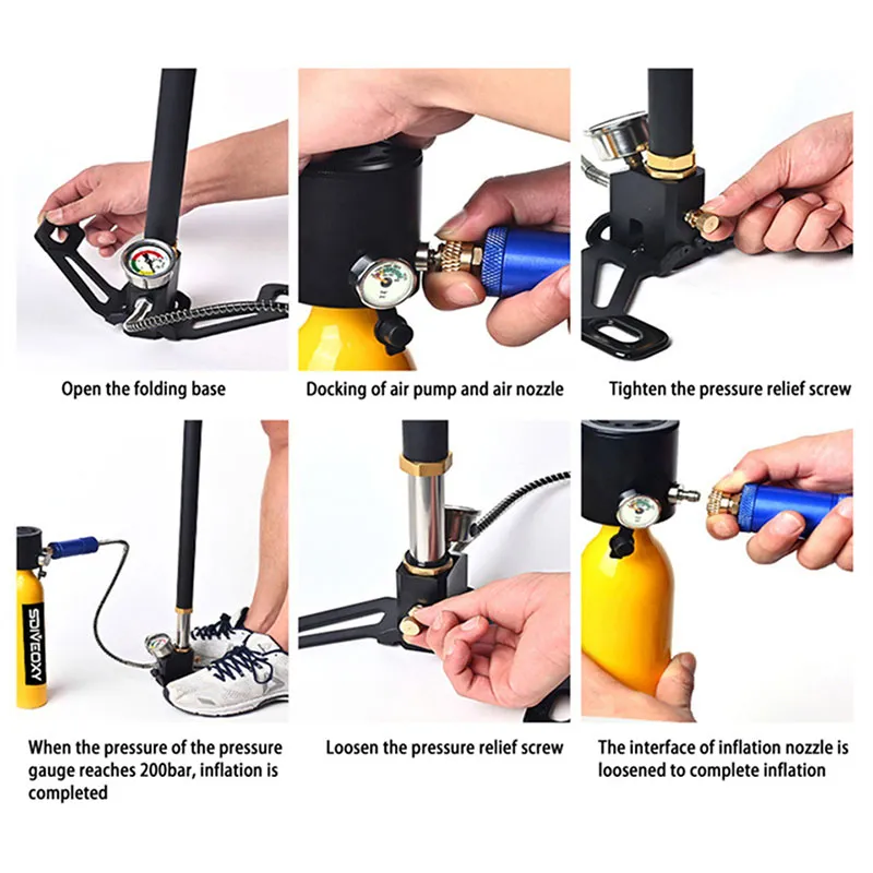 Re-inflatable Scuba Cylinder Diving Oxygen Tank In Underwater Breathing Apparatus Portable Mini Diving Gear Accessories