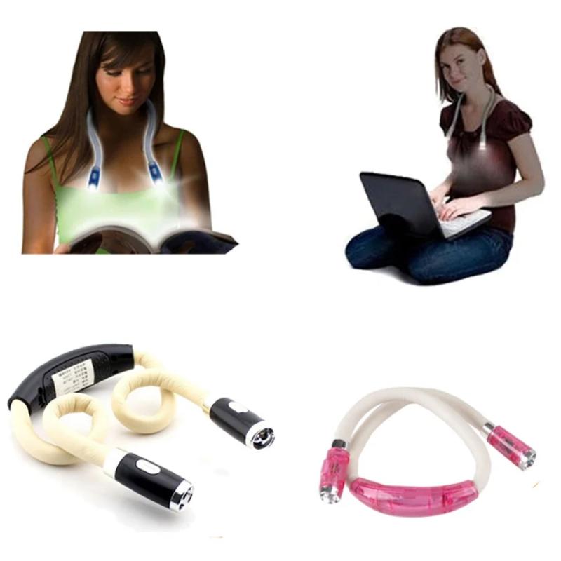 Reading in Bed Bendable Book Lights Neck Lamp with 4 LED Lights Adjustable Brightness Perfect for Sewing and Knitting Reading in Bed Bendable Book Lights Neck Lamp with 4 LED Lights Adjustable Brightness Perfect for Sewing and Knitting