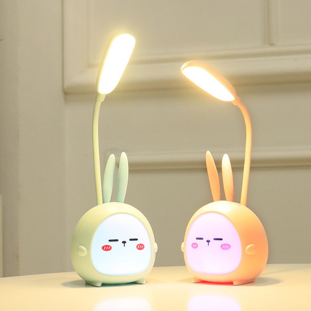Reading Lamp USB LED Kawaii Rabbit Desk Lamp Children Eye Protection Table Lamp Cartoon Colorful Night Light