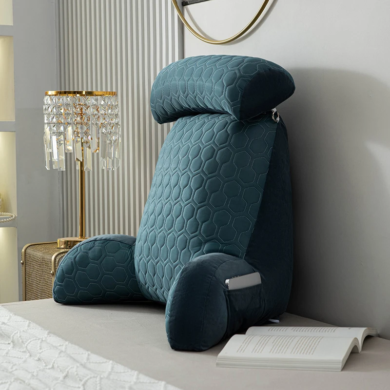 Reading Pillow Standard Bed Pillow, Back Cushion for Sitting Up in Bed with Washable Cover, Chair Arm Pillow with