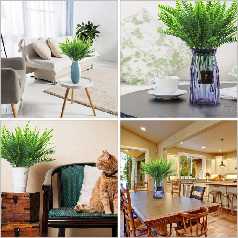 Realistic Artificial Boston Fern (4 pcs)