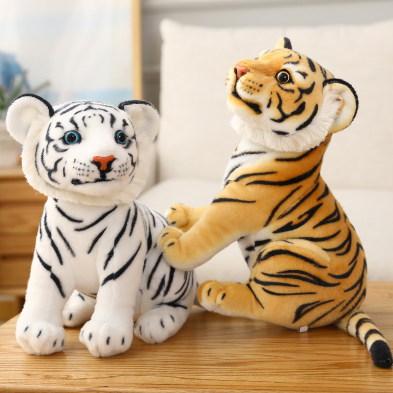 Realistic Baby Tiger Plush Toy Stuffed Soft Wild Animal Forest Tiger Pillow Dolls For Kids Birthday Gift