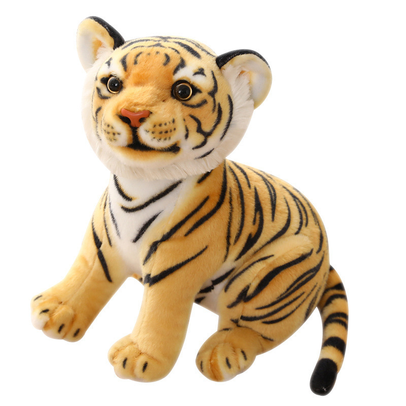 Realistic Baby Tiger Plush Toy Stuffed Soft Wild Animal Forest Tiger Pillow Dolls For Kids Birthday Gift