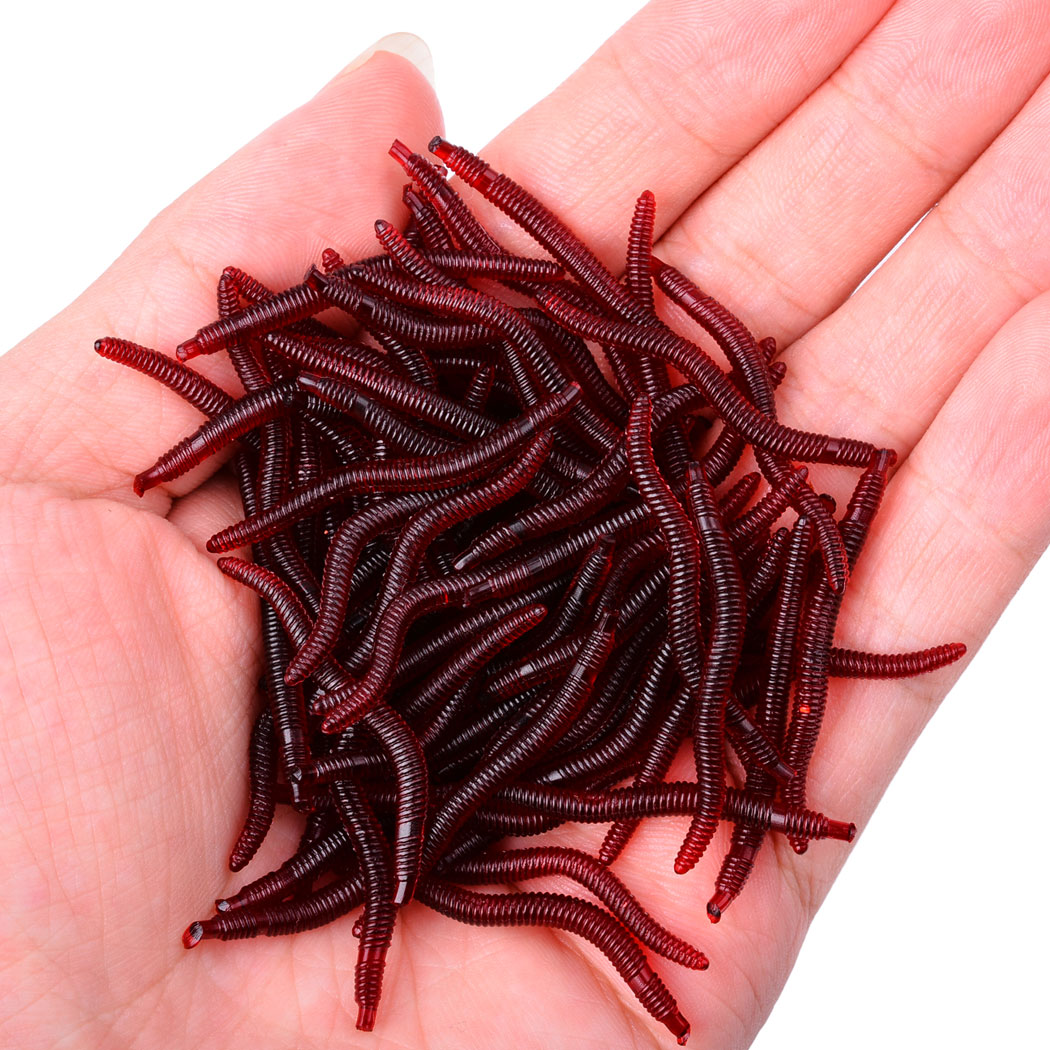 Realistic Fake Worm Bait (50 pcs)