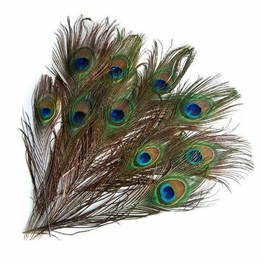 Realistic Peacock Feathers for Crafts (10pcs) Realistic Peacock Feathers for Crafts (10pcs)