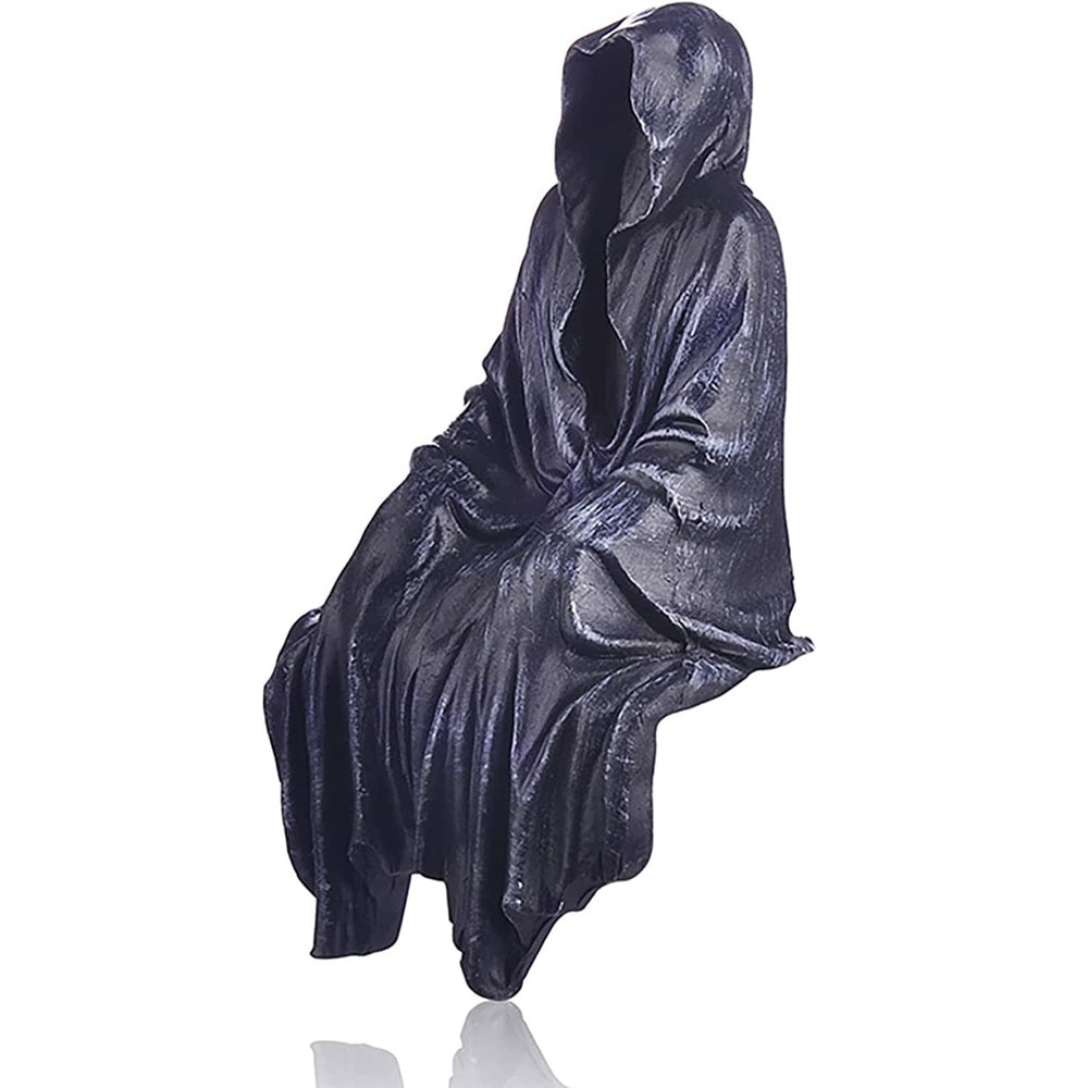 Reaping Solace The Creeper Reaper Sitting Statue Gothic Desktop Decor Resin Black Sculptures For Home Room Decor