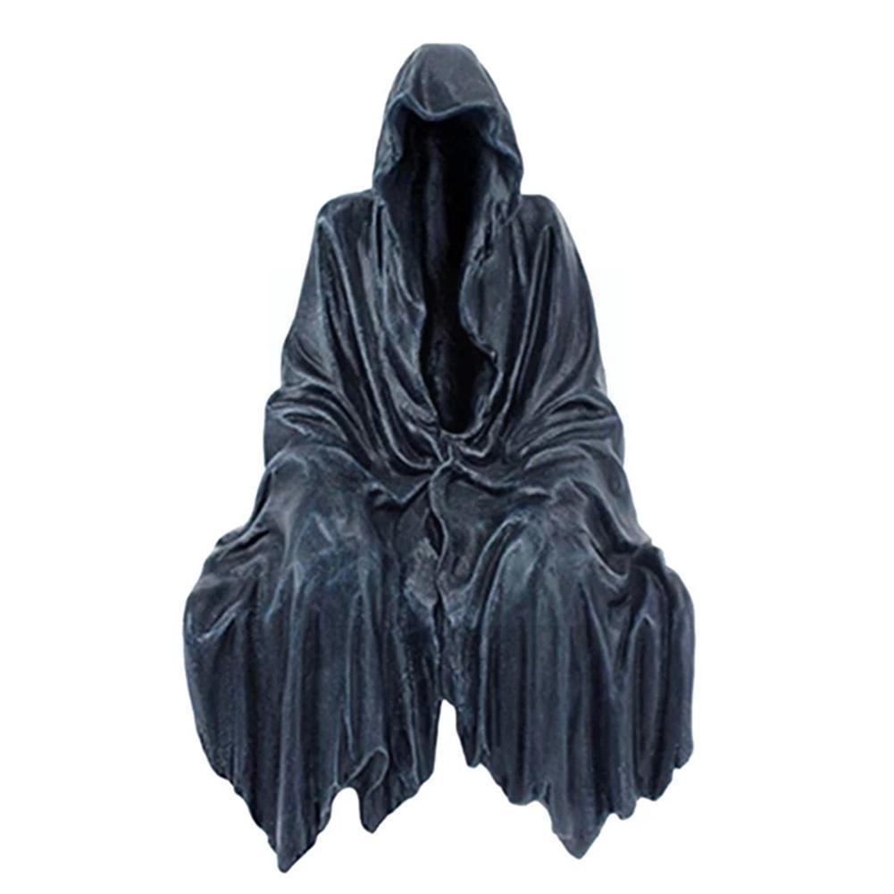 Reaping Solace The Reaper Sitting Statue Gothic Desktop Resin Black Sculptures For Home Decor Ornament