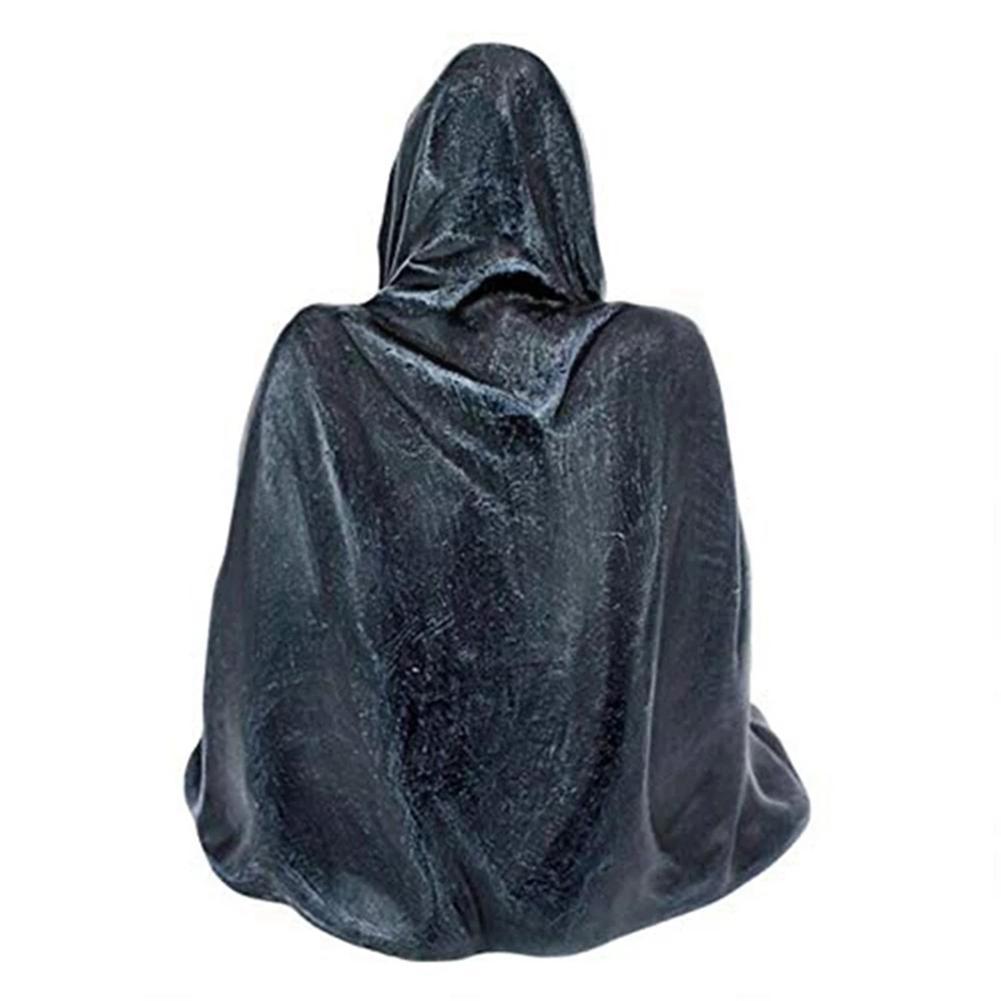 Reaping Solace The Reaper Sitting Statue Gothic Desktop Resin Black Sculptures For Home Decor Ornament