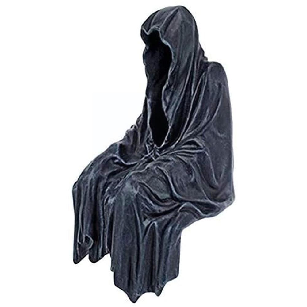 Reaping Solace The Reaper Sitting Statue Gothic Desktop Resin Black Sculptures For Home Decor Ornament