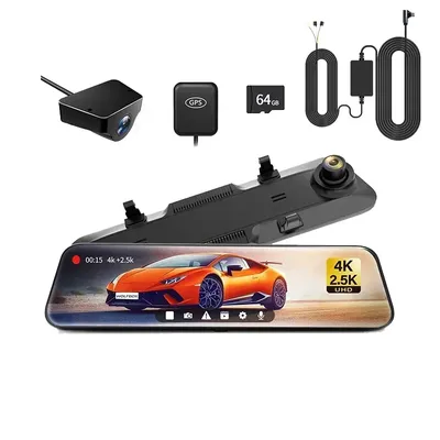 Rearview Mirror Dash Cam 4K 12″ IPS Screen WDR 170 FOV 2.5k Rear Cam GPS Mirror Car Recorder Stream Media Car DVR Rearview Mirror Dash Cam 4K 12″ IPS Screen WDR 170 FOV 2.5k Rear Cam GPS Mirror Car Recorder Stream Media Car DVR