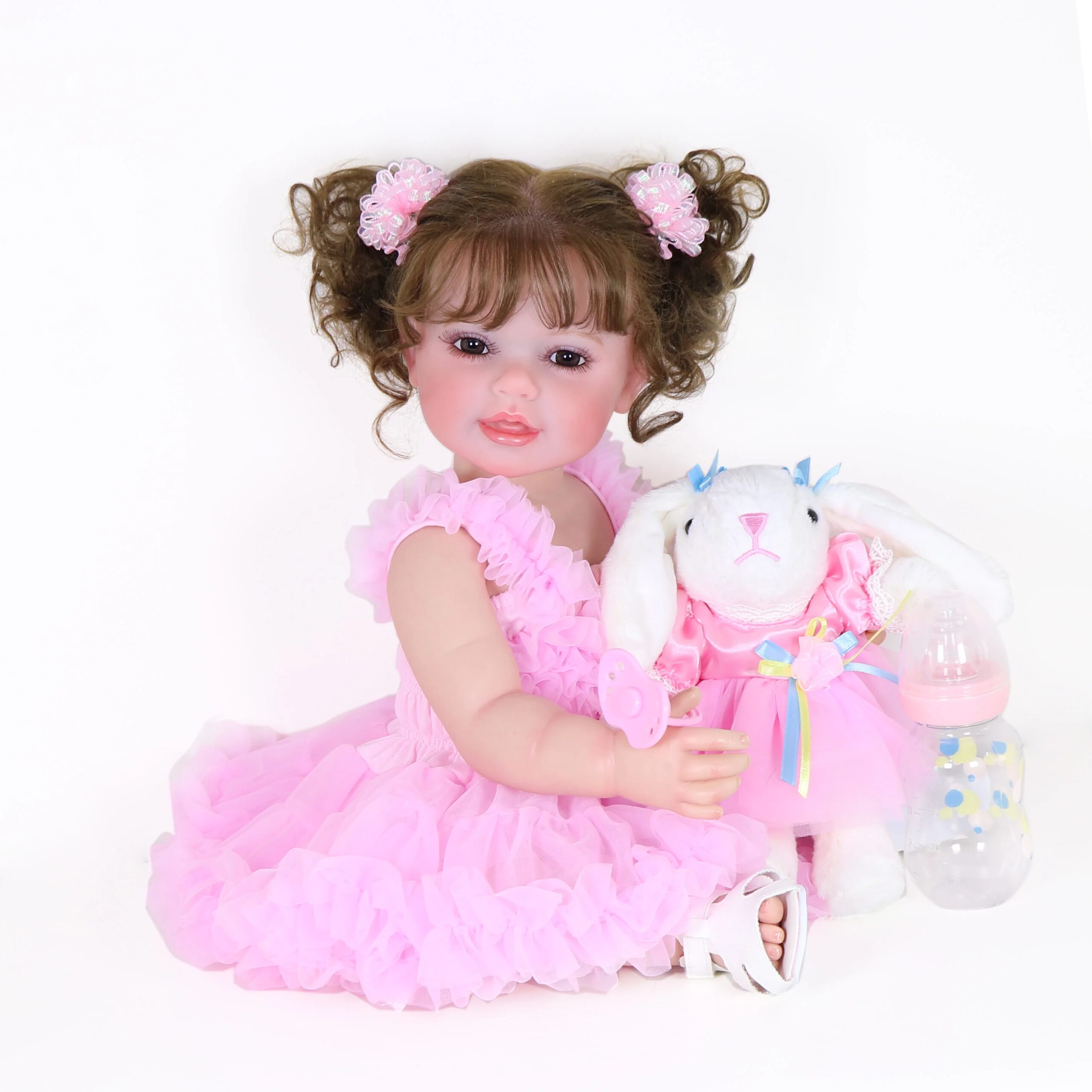 Reborn Toddler Girl Doll -22 inch Happy Dance with 3D Painted Skin Visible Veins and Soft Full Vinyl with Rooted Reborn Toddler Girl Doll -22 inch Happy Dance with 3D Painted Skin Visible Veins and Soft Full Vinyl with Rooted