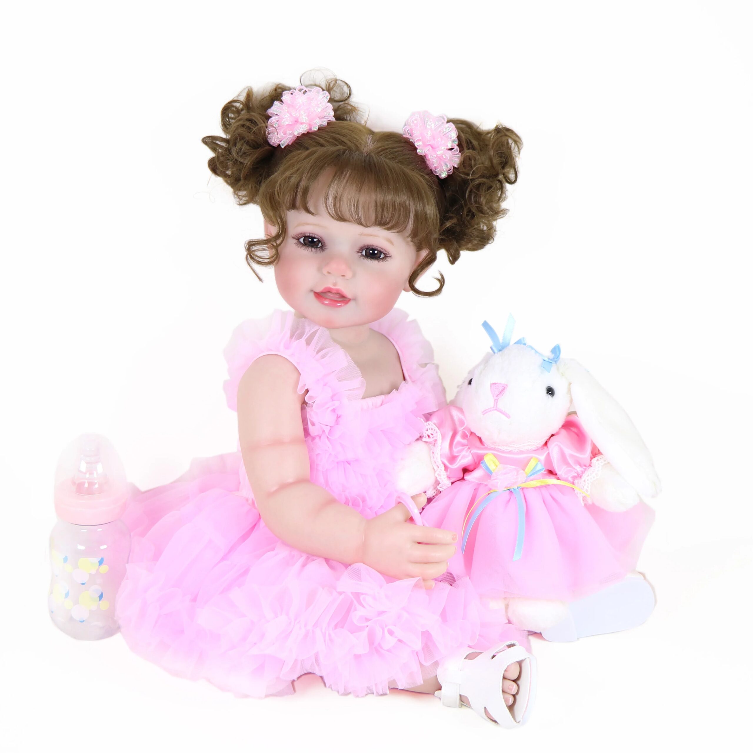 Reborn Toddler Girl Doll -22 inch Happy Dance with 3D Painted Skin Visible Veins and Soft Full Vinyl with Rooted Reborn Toddler Girl Doll -22 inch Happy Dance with 3D Painted Skin Visible Veins and Soft Full Vinyl with Rooted