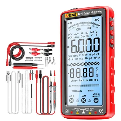 Rechargable Digital Professional Multimeter Non-contact Voltage Tester AC/DC Voltage Meter LCD Screen Current Tester