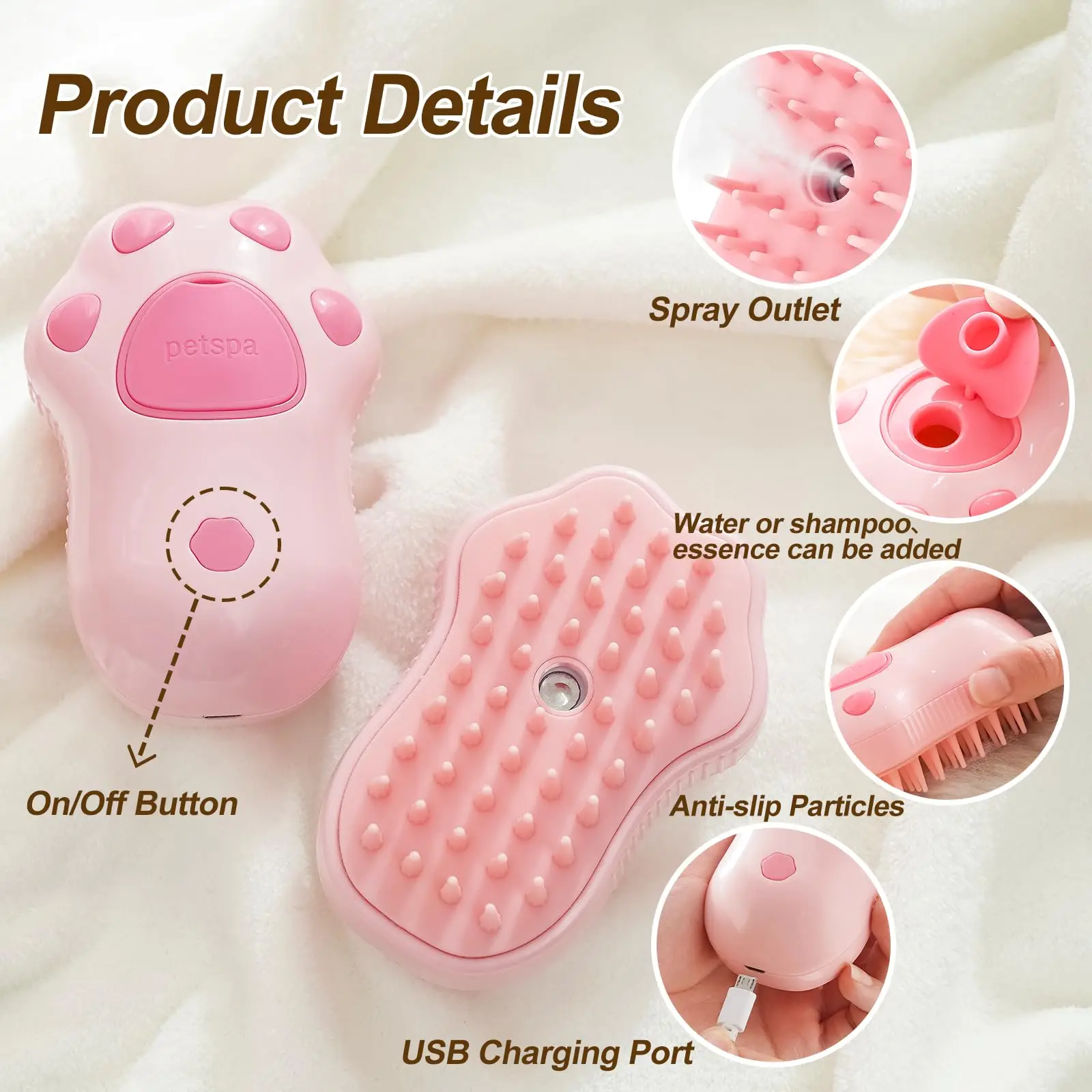 Rechargeable 3 in 1 Pet Brush Cat Steam Brush Comb Dog Brush Electric Spray Cat Hair Brushes Massage Pet Grooming Hair Rechargeable 3 in 1 Pet Brush Cat Steam Brush Comb Dog Brush Electric Spray Cat Hair Brushes Massage Pet Grooming Hair