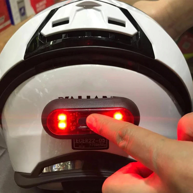 Rechargeable 4 Lamp Helmet Taillight Motorcycle Bicycle Helmet Taillamp Safety Signal Warning Lamp Waterproof Rear LED