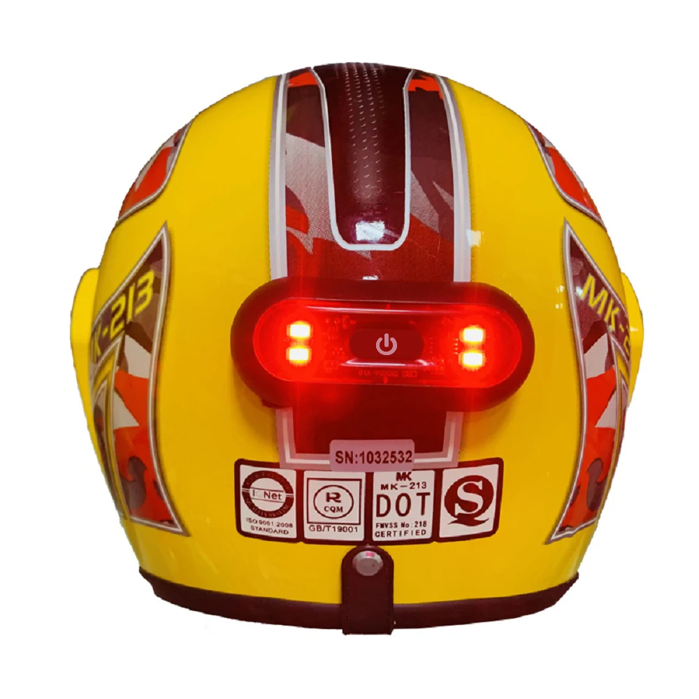 Rechargeable 4 Lamp Helmet Taillight Motorcycle Bicycle Helmet Taillamp Safety Signal Warning Lamp Waterproof Rear LED