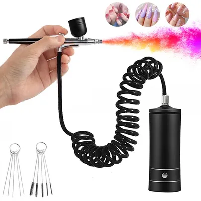 Rechargeable Airbrush Nail with Compressor Portable Air Brush with Compressor For Nails Art Cake Painting Craft Rechargeable Airbrush Nail with Compressor Portable Air Brush with Compressor For Nails Art Cake Painting Craft
