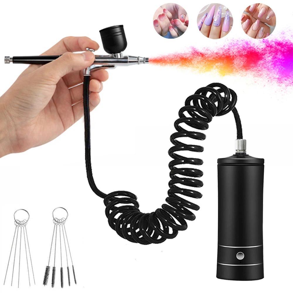 Rechargeable Airbrush Nail with Compressor Portable Air Brush with Compressor For Nails Art Cake Painting Craft Rechargeable Airbrush Nail with Compressor Portable Air Brush with Compressor For Nails Art Cake Painting Craft