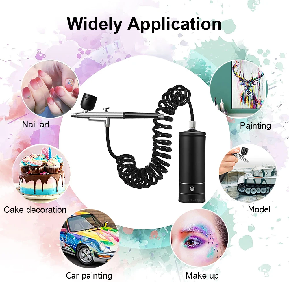 Rechargeable Airbrush Nail with Compressor Portable Air Brush with Compressor For Nails Art Cake Painting Craft Rechargeable Airbrush Nail with Compressor Portable Air Brush with Compressor For Nails Art Cake Painting Craft