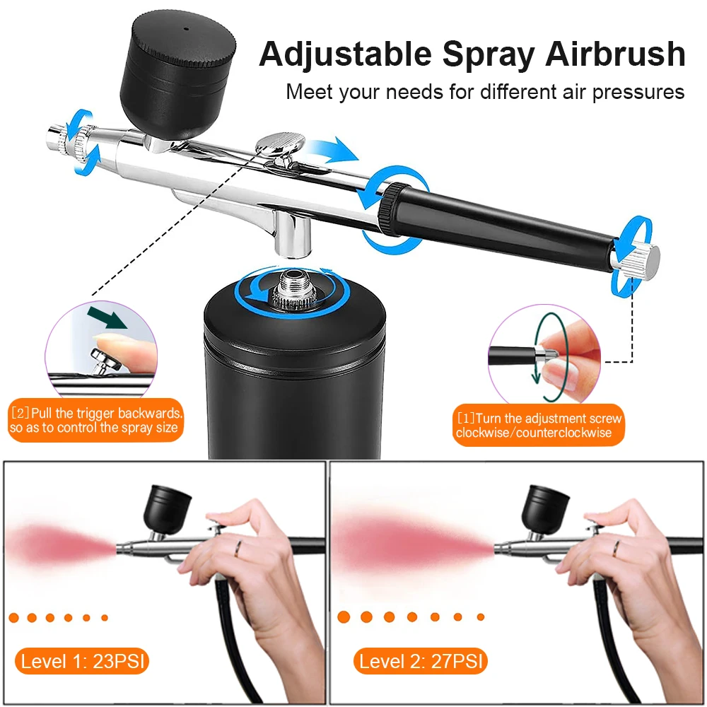 Rechargeable Airbrush Nail with Compressor Portable Air Brush with Compressor For Nails Art Cake Painting Craft Rechargeable Airbrush Nail with Compressor Portable Air Brush with Compressor For Nails Art Cake Painting Craft
