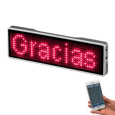 Rechargeable Bluetooth Digital LED Badge Insignia DIY Programmable Scrolling Message Board Mini LED Display LED Name Tag Rechargeable Bluetooth Digital LED Badge Insignia DIY Programmable Scrolling Message Board Mini LED Display LED Name Tag