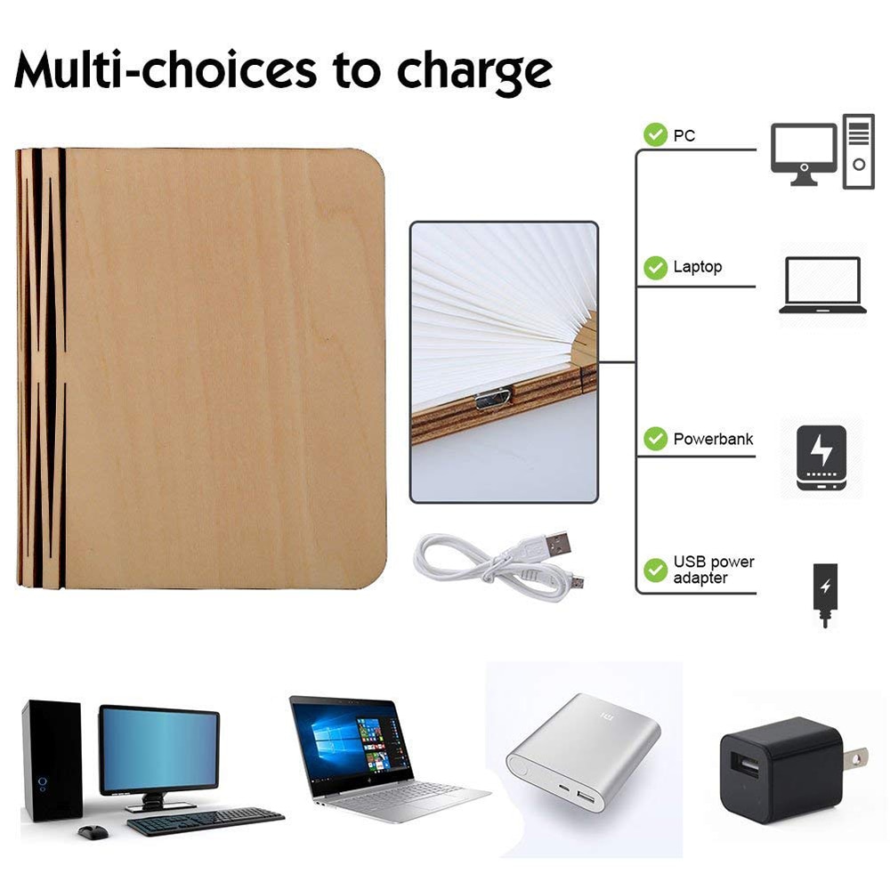 Rechargeable Book LED Lamp Decor USB Night Light Rechargeable Book LED Lamp Decor USB Night Light