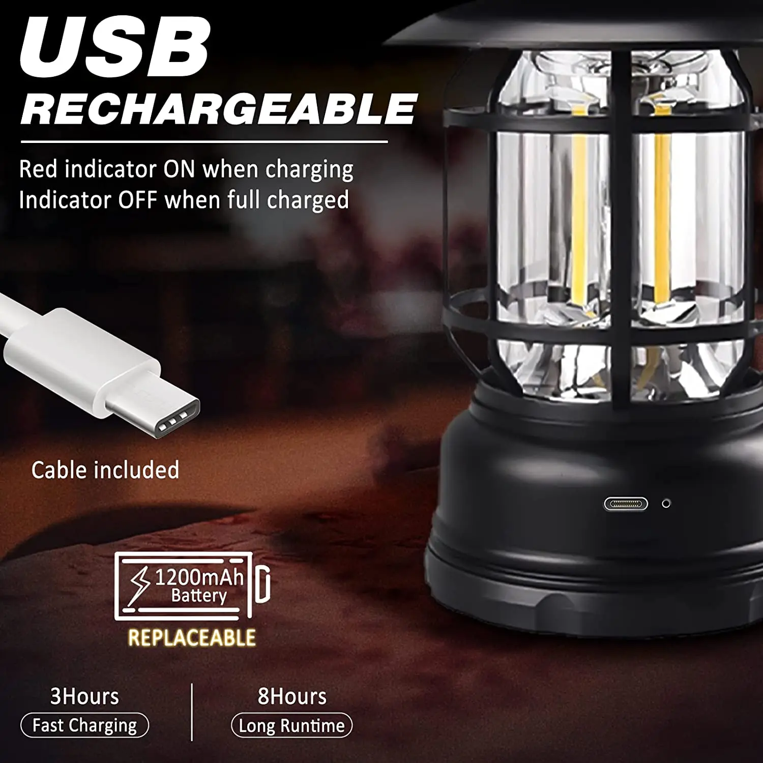 Rechargeable Camping Lantern Stepless Dimming COB Portable Waterproof for Hiking Fishing Emergency Home Power Outages Rechargeable Camping Lantern Stepless Dimming COB Portable Waterproof for Hiking Fishing Emergency Home Power Outages