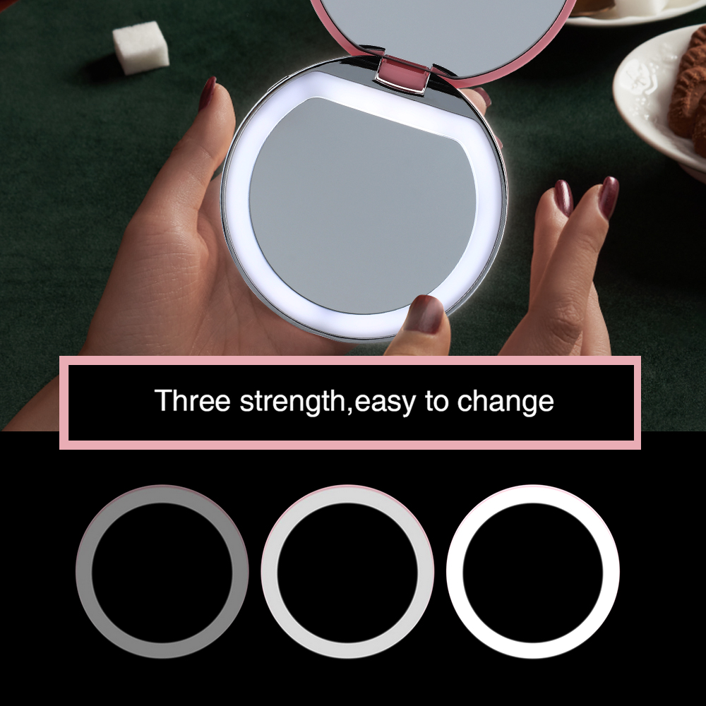 Rechargeable Compact Mirror with Light Rechargeable Compact Mirror with Light