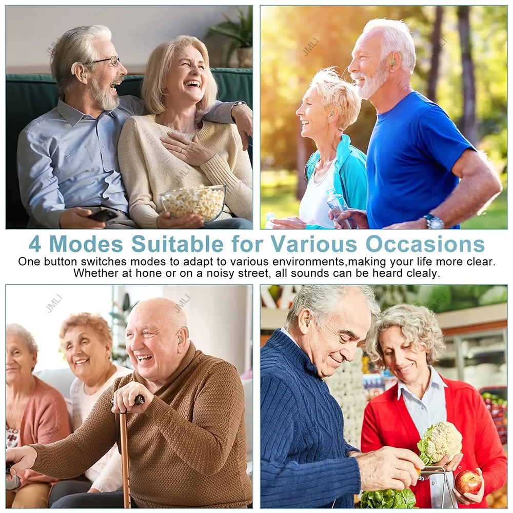 Rechargeable Digital Hearing Aid Adjustable Tone Best Sound Amplifier Portable Deaf Elderly BTE Hearing Aids