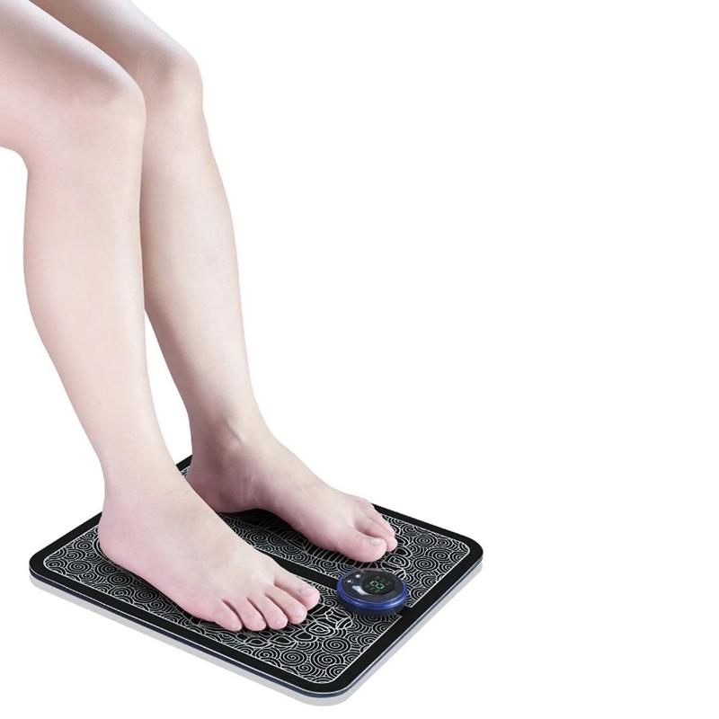 Rechargeable Electric EMS Foot Massager Pad Portable Foldable Massage Mat Muscle Stimulation Improve Blood Circulation