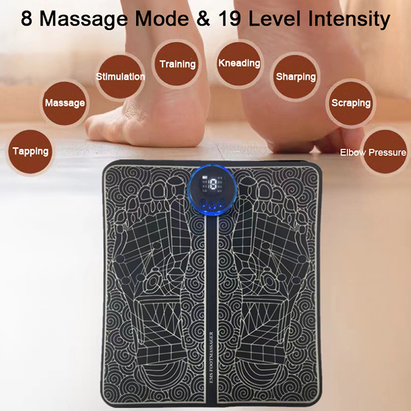 Rechargeable Electric EMS Foot Massager Pad Portable Foldable Massage Mat Muscle Stimulation Improve Blood Circulation Rechargeable Electric EMS Foot Massager Pad Portable Foldable Massage Mat Muscle Stimulation Improve Blood Circulation
