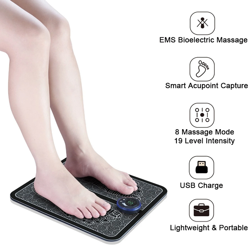 Rechargeable Electric EMS Foot Massager Pad Portable Foldable Massage Mat Muscle Stimulation Improve Blood Circulation Rechargeable Electric EMS Foot Massager Pad Portable Foldable Massage Mat Muscle Stimulation Improve Blood Circulation