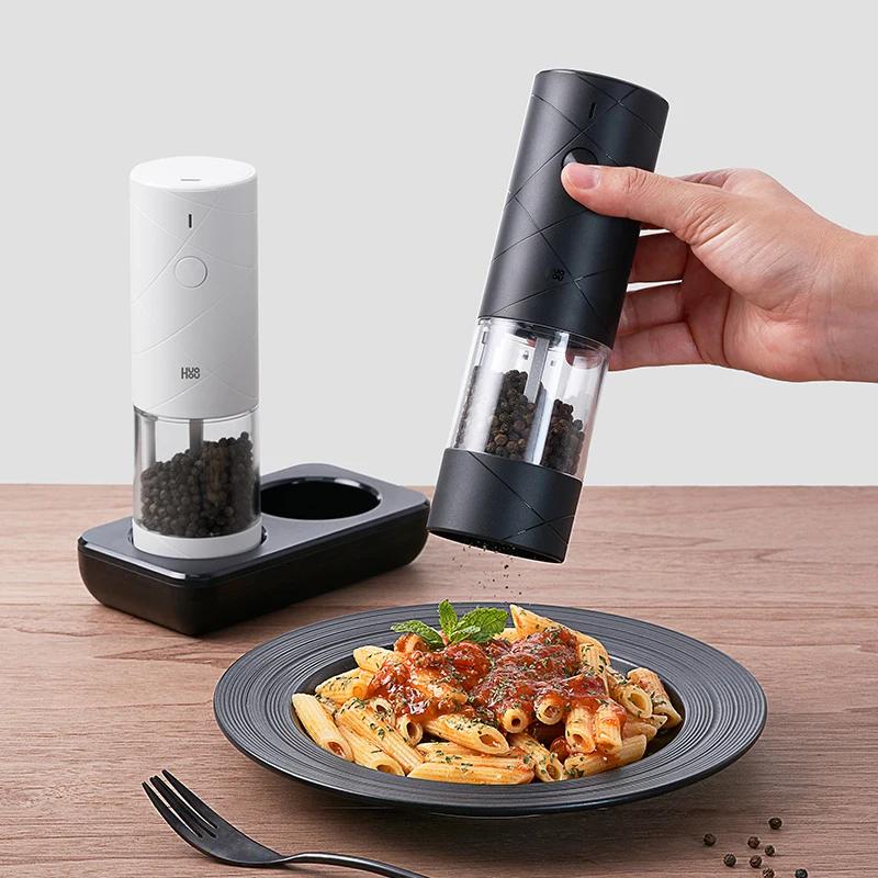 Rechargeable Electric Grinder Pepper Seasonings Spices Grain Mill Salt Shaker LED Light 6 Modes Kitchen Cooking Tool