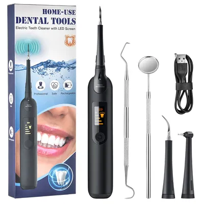Rechargeable Electric Teeth Whitening Kit Dental Scaler with Mouth Mirror Oral Care For Teeth Tartar Calculus Stains