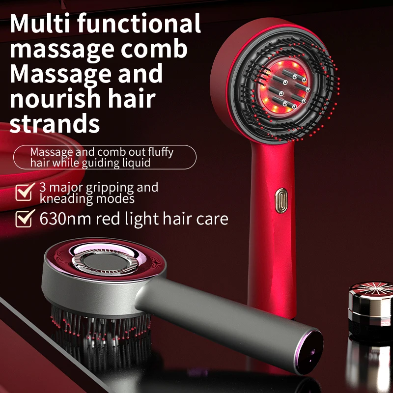 Rechargeable Electric Vibration Massage Comb Red Light Therapy Hair Growth Massage Scalp Brush Anti Hair Loss Liquid Rechargeable Electric Vibration Massage Comb Red Light Therapy Hair Growth Massage Scalp Brush Anti Hair Loss Liquid