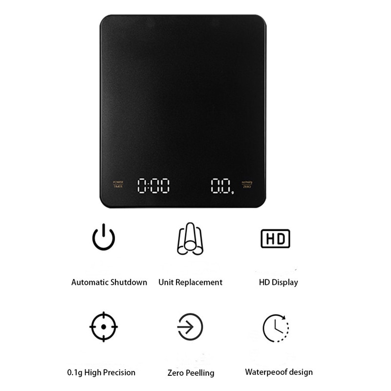 Rechargeable Electronic Coffee Bean Scale with Digital LCD Screen Rechargeable Electronic Coffee Bean Scale with Digital LCD Screen