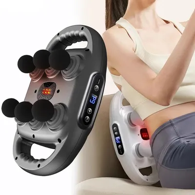 Rechargeable Fascia Gun Muscle Massager Gun High Frequency Back Waist Massage Machine Six-head Body Shoulder