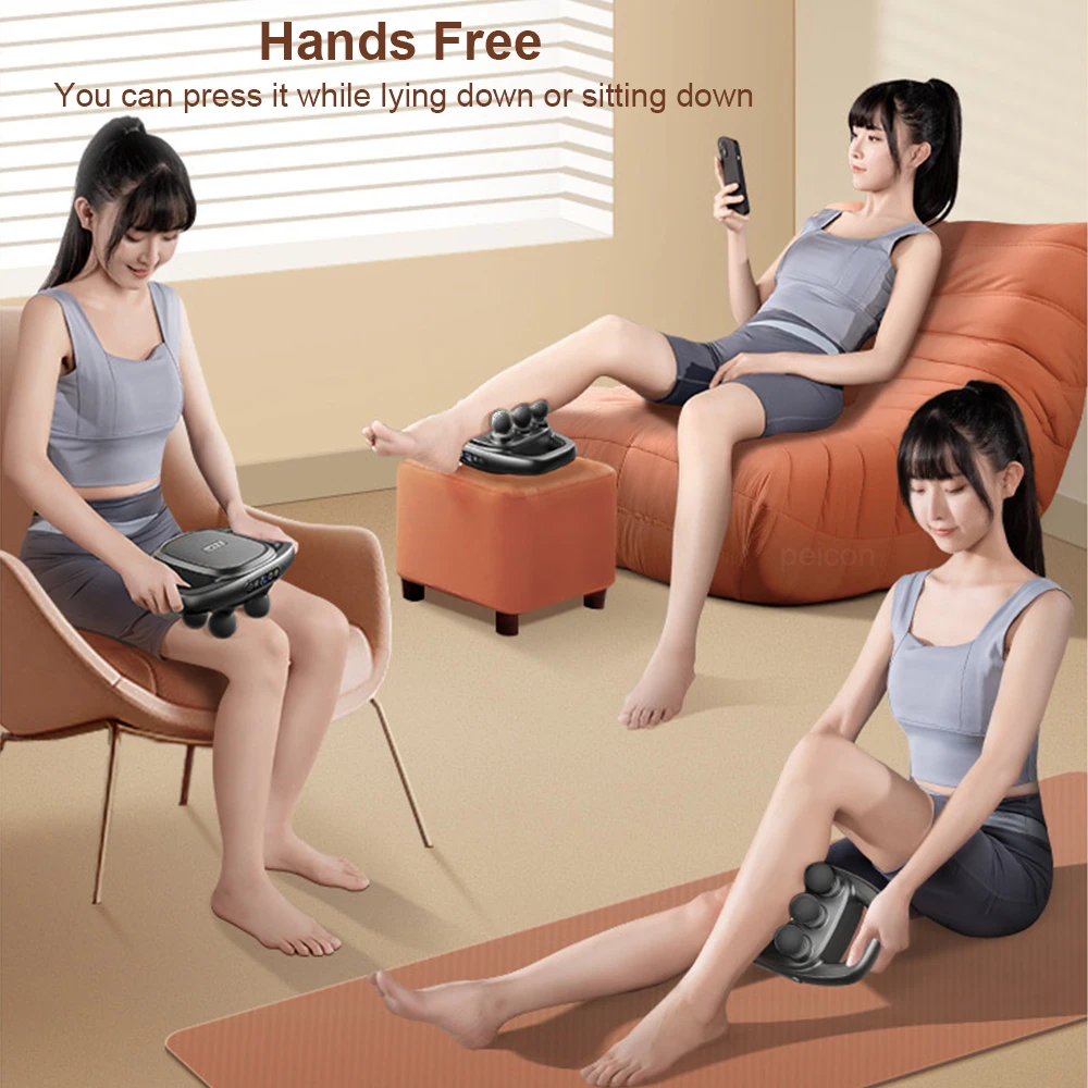 Rechargeable Fascia Gun Muscle Massager Gun High Frequency Back Waist Massage Machine Six-head Body Shoulder