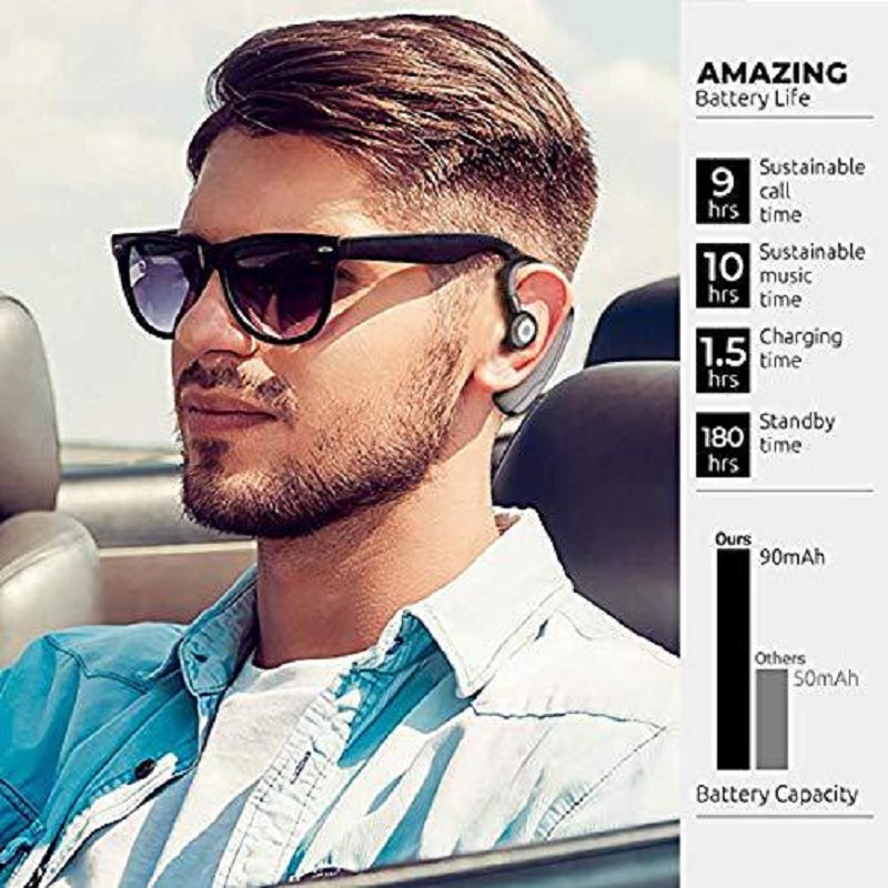 Rechargeable Headphones Business Bluetooth Headset Ear Mounted Wireless CSR Stereo with Voice Control Earphones