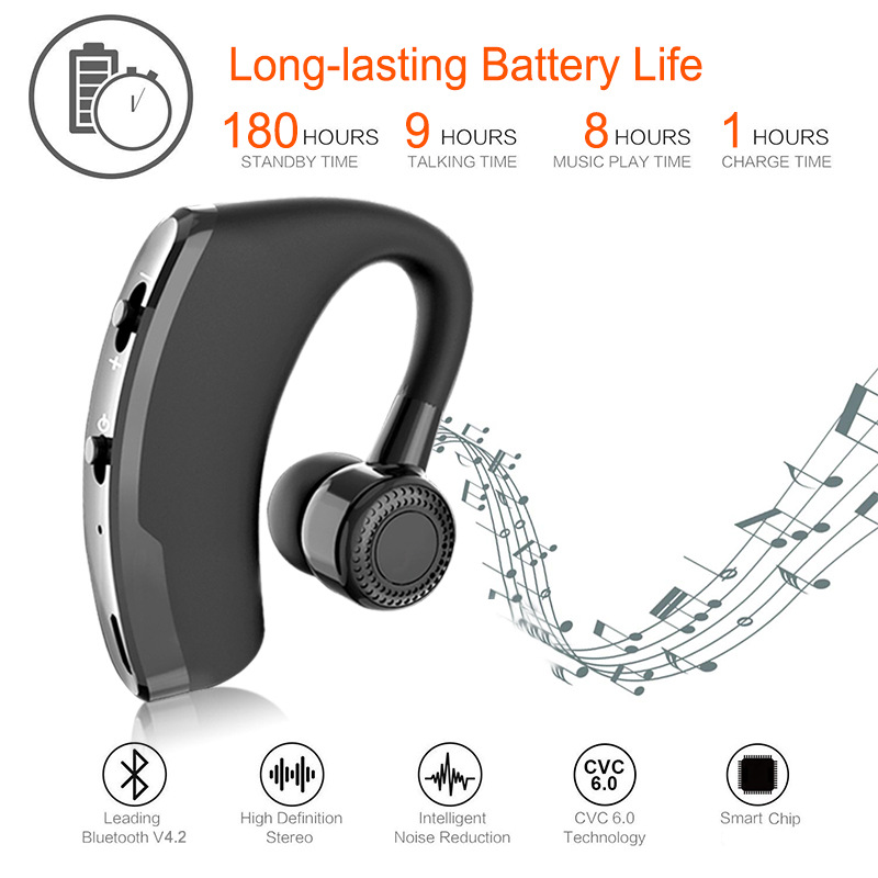 Rechargeable Headphones Business Bluetooth Headset Ear Mounted Wireless CSR Stereo with Voice Control Earphones