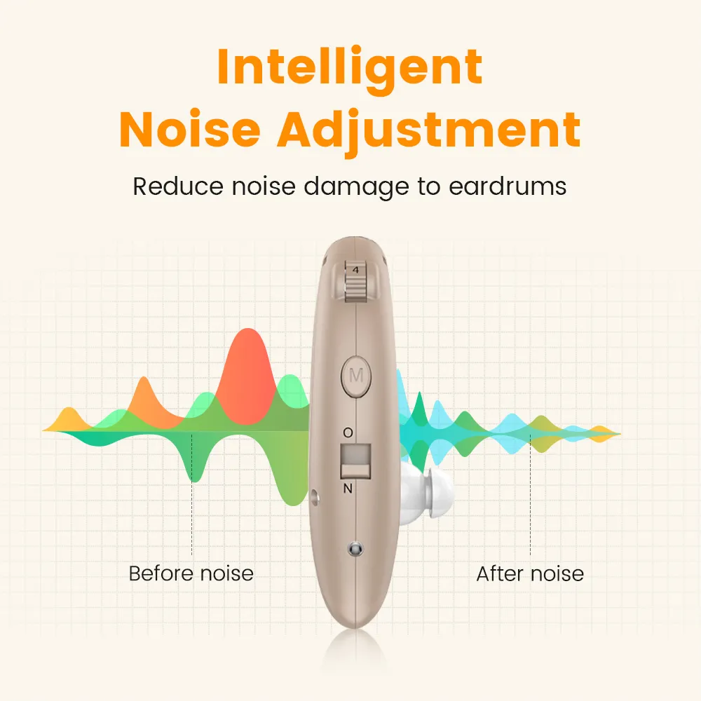 Rechargeable Hearing Aid Digital BTE Hearing Aids Sound Amplifier Portable Deaf Elderly