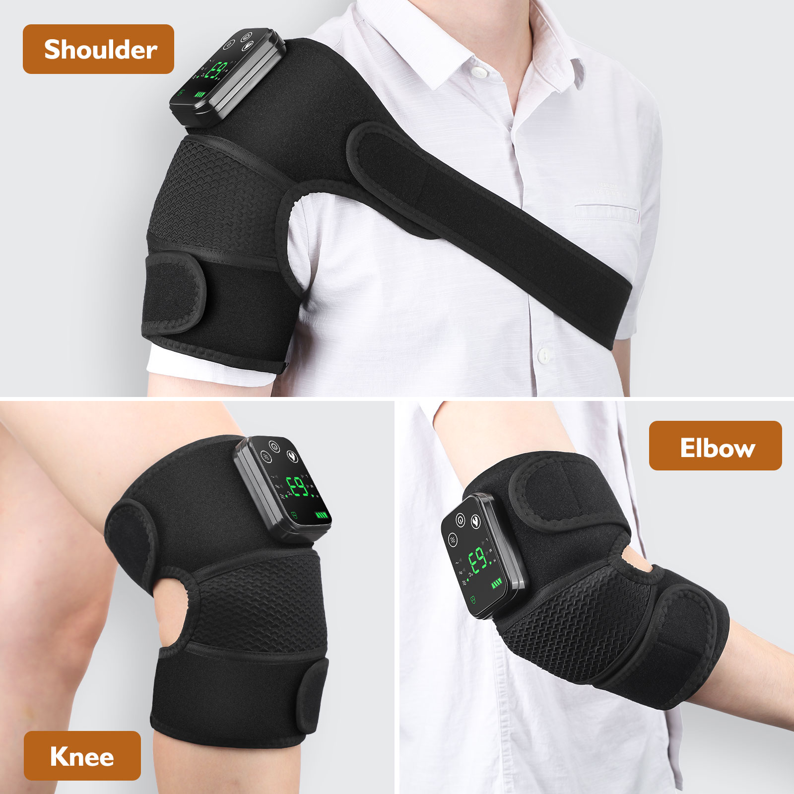 Rechargeable Knee Massager 3 Gear Vibration Massage Shoulder Brace Electric Heating Pads for Arthritis Knee Warmer Rechargeable Knee Massager 3 Gear Vibration Massage Shoulder Brace Electric Heating Pads for Arthritis Knee Warmer